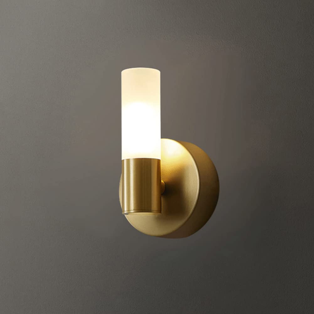 Caval Wall Light Indoor LED 7W 3000K Warm White Modern Brass Wall Lamp Decorative Wall Sconce Lamp for Living Room Bedroom Hallway Corridor Stairs Hall, Gold