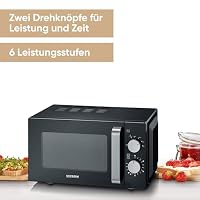 Severin Mikrowelle mit Glasboden, Flatbed (flacher Hohlraum für große Speisen), zum Auftauen und Erhitzen, Mikrowellengerät mit großer Nutzfläche für eckiges Geschirr, schwarz-silber, MW 7761 – Ansicht 6