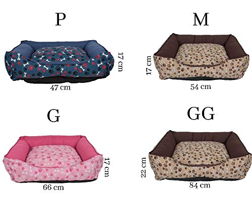 Caminha de Cachorro e Gato OnPets Cama Pet Soft Luxo Extra Grande em Tecido cor Rosa Patinhas SFTGG0