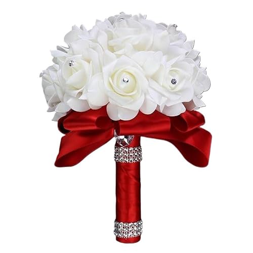 WENYOG Wedding Bouquet Bride Bridesmaid Rose Artificial Hands Holding Wedding Flowers Bridal Bouquets For Party Decoration(Grey)