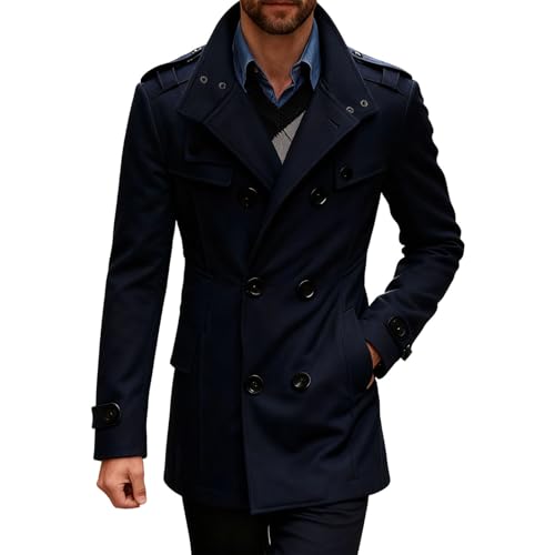 Veste habillée homme et trench-coat vintage long col montant boutons vestes d'extérieur