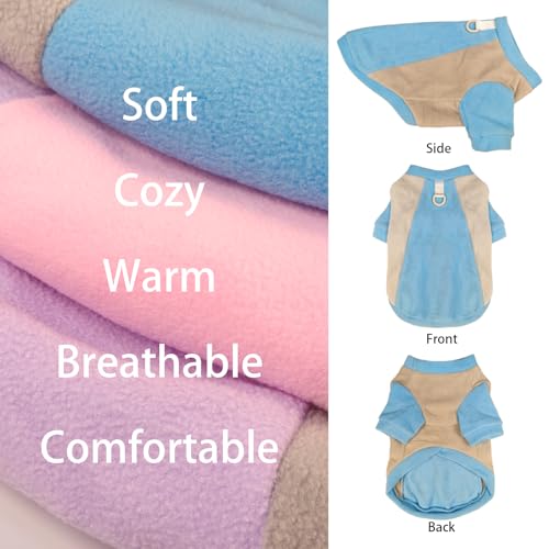 JOUHOI Fleece Pet Sweater for Small Dogs & Cats - Warm Winter Dog Pullover Sweatshirt, Cozy Soft Puppy Clothes Outfit, Blue, Small by JOUHOI - Image 6
