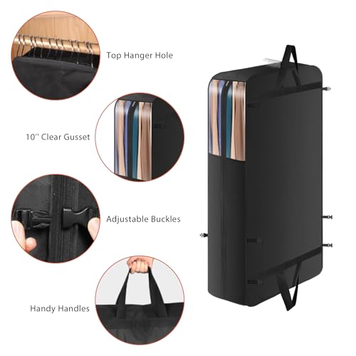KEEGH Suit Carriers for Men for Travel 50" Heavy Duty Suit Cover with Handles and Buckle Straps Clothes Covers Protector Bags for Moving Breathable Garment Bags for Suit, Coat, Jacket - Image 3