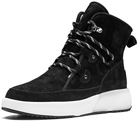 AUMU Taurus Metal Buckle Brass Eyelets Suede Upper Laces Winter Snow Boots Black Size 7