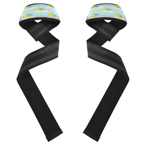 STAYTOP Cartoon Blue Koalas Wrist Straps for Weightlifting,Lifting Straps with Neoprene Cushioned Wrist Padded and Anti-Skid Silicone for Strength Training,Bodybuilding,Deadlifting