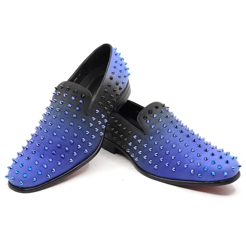 Image of Metrocharm Men's Fashion Smoking Gradient Spike Dress Tuxedo Loafers Slip On Shoes SM-199
