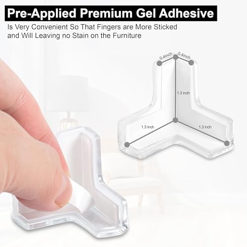 Image of GLUN Silicon Table Corner Protector, Pack of 2 (8 Pieces) Transparent, Protector Table Corner from Unwanted Bruise