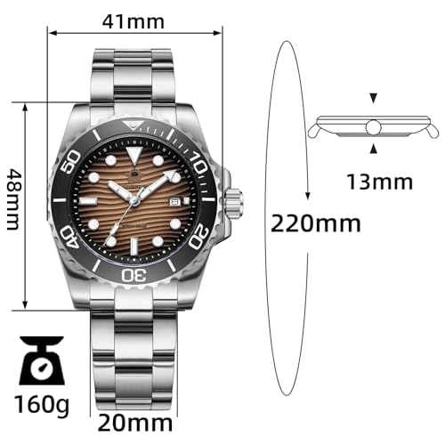 Image of ADDIESDIVE 41MM Men's Quartz Watch Stainless Steel Bracelet Dive Watch