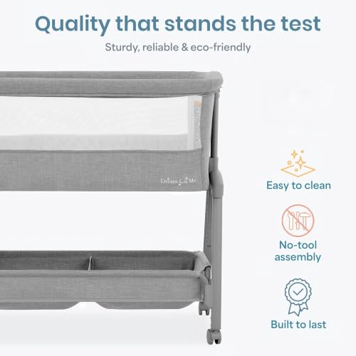 Dream On Me Calypso Bedside Bassinet, Foldable Portable Crib - Gray - image 6