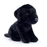 Zappi Co Palm Pups Black Labrador Dog Plush Toy (15cm) - Black Lab - Soft, Cuddly, 100% Recycled - Faithful Canine Companion