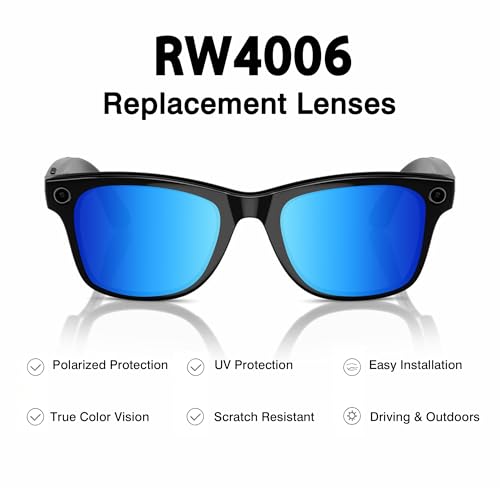 Image of YEIN Replacement Lenses for Ray-Ban Meta RW4006 /RW4012(50mm), Photochromic /Blue Light Blocking /Polarized Sunglasses Lenses