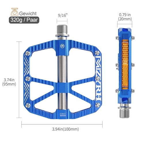 MZYRH MTB Mountain Bike Pedals with Reflectors - Image 2