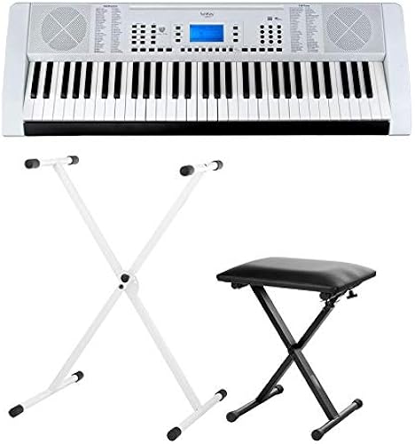 Funkey Edition Pro Set inkl KeyboardstA nder und Bank  128 Sounds  128 Rhythmen  Demo Songs  LCD Display mit detaillierter Anzeige  MP3- USB-Port  Netzteil  NotenstA nder  StA nder  Hocker  weiAY