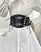 Clyralisa Women's Elastic Corset Belt Sides Lace-up Underbust Wide Costume Belts for Women Black XS