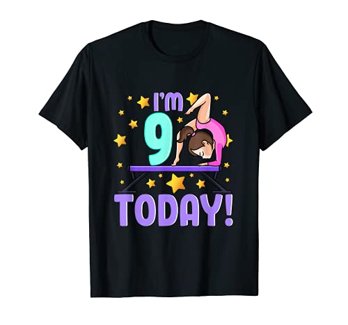 9th Birthday Girl Gimnasia Hispanic Tumbling Gymnast Camiseta
