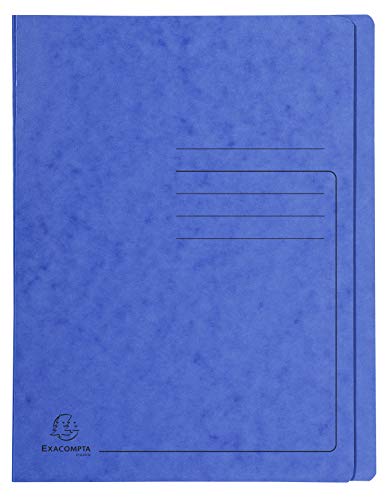 Chemise à lamelle Exacompta bleu en carte 355g anti-corne pour protéger vos dossiers A4