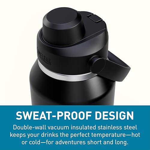 Image of CamelBak Thrive Chug Insulated Stainless Steel Water Bottle, Cold Retention with High Flow Lid for Everyday Hydration and Active Use, 40oz, Black