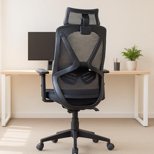 Image of Varaha Agni BIS Certified Ergonomic Office High Back Chair | 5 Year Warranty | Adjustable 2D Headrest, 1D PU Armrest, Seat Sliding Mechanism with 3 Multilock Recline | Gaming Desk Chair for Home|Black