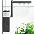 VILLNO 8W 400LPH Ultra Powerful Aquarium Filter for 30-90L Fish Tank, 3-IN-1 Adjustable Fish Tank Filter with Biochemical Sponge, Internal Submersible Fish Tank Filters for Turtle/Shrimp/Breeding