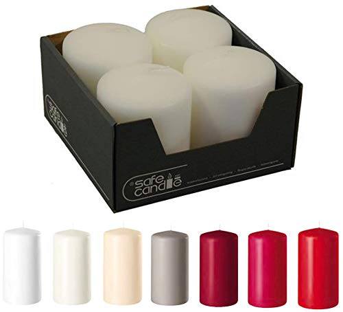 Bougies couronne de Noël blanches 10 cm lot de 4 piliers de l'Avent diamètre 8 cm