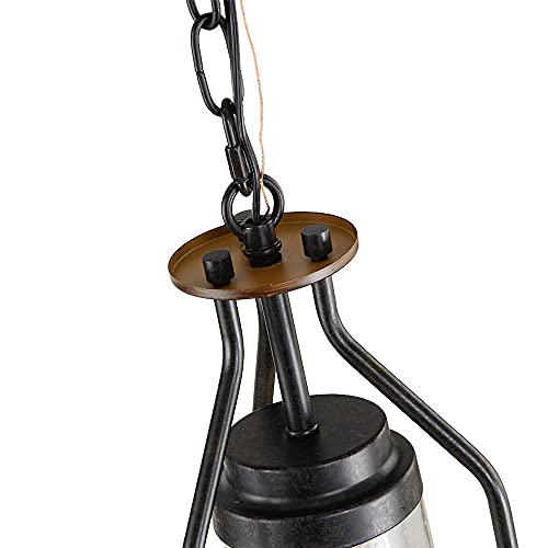 Giluta Simple Pendant Light Retro Island Pendant Lighting Fixture, Farmhouse Kitchen Hanging Ceiling Light with Glass Shade for Bedroom Living Room Bathroom (P0039) - Image 5