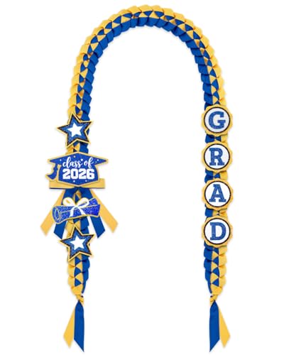 CiyvoLyeen Class of 2026 Graduation Leis with Glitter Pins Handmade Double Braided Ribbon Garland...