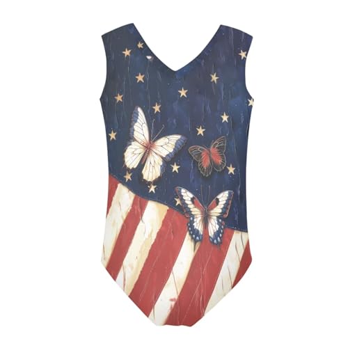 Image of Girls Cartoon Pattern One-Piece Swimsuits Sport Racer Swimwear Beach Bathing Suit, Size 5-14