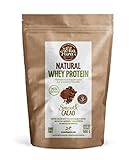 Natural Whey Protein - Smooth Cacao - 76% Protein - Bio Whey Protein aus glücklichem Gras gefütterte Kühe - Frei von Additiven - 500g