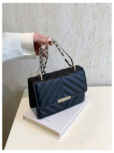 SweatyRocks Women's PU Leather Crossbody Purse Chain Square Bag Small Shoulder Handbags3