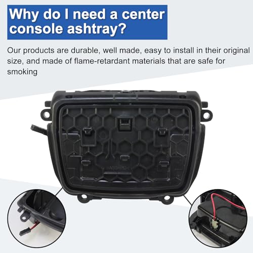 Image of 51169206347 Center Console Ashtray Cover for 2010-2016 BMW 5 Series F10 F11 528i 535i 550i 520i 523i 530i Replace# 51169206347 EZCBM132 893300101 96SKV145