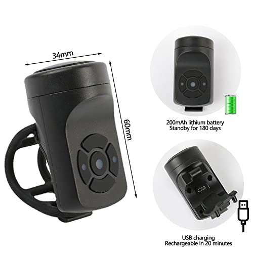 Electric Bike Horn Bicycle Bell 140DB Loud Cycling Horn for Adults and Child 4 Sound Modes +Vibration Alarm Rechargeable Waterproof Smart Bike Horn for Mountain Bike, Road Bike, Scooters