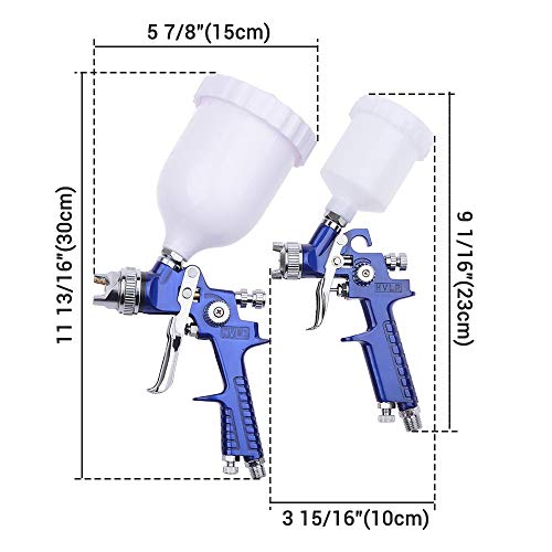 Yescom Hvlp Spray Gun Stainless 1.0Mm 1.4Mm Nozzle For Car Auto Paint 2 Gun Kit Primer Gravity Feed 30-43Psi #TOP5