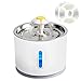 NICREW Cat Water Fountain, Pet LED Drinking Fountain for Small Dogs, Cat Water Dispenser with LED Nightlight and Stainless Steel Top, 2 Filters Included