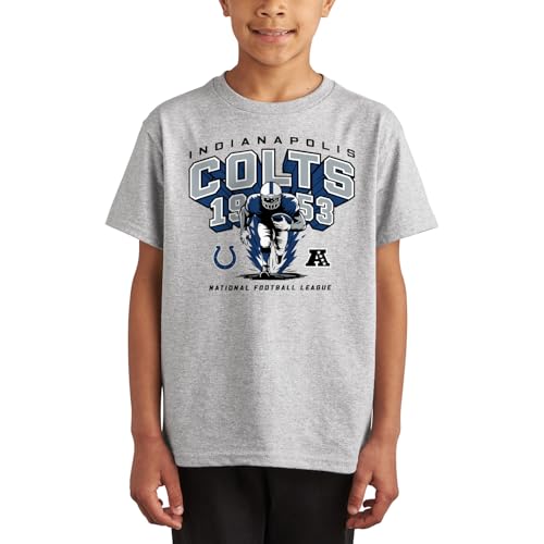 Junk Food NFL - Indianapolis Colts - Halfback Blast - Officially Licensed Youth Short Sleeve Fan Tee for Boys and Girls