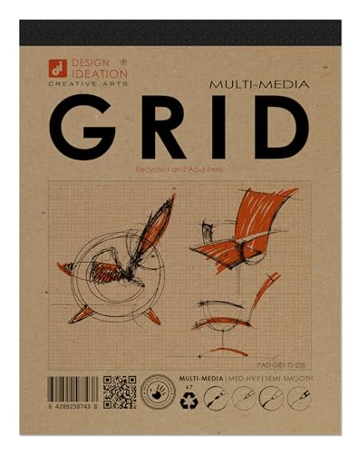 Design Ideation Grid PAD. Removable Sheet. Premium Paper. Smart-Bind Reinforced Lay Flat Binding. Orange Grid. (8.5" X 11") PAD-2550-TS (1 Book)