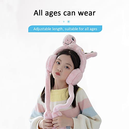 Winter Furry Warm Earmuffs, Cute Bunny Ear Warmers with Pop Up Moving Jumping Ears for Unisex Boys & Girls3
