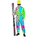 W WIDMANN MILANO Party Fashion - Kostüm Skianzug für Damen und Herren, Overall mit Gürtel, Retro Design für Karneval & Apres Ski Party
