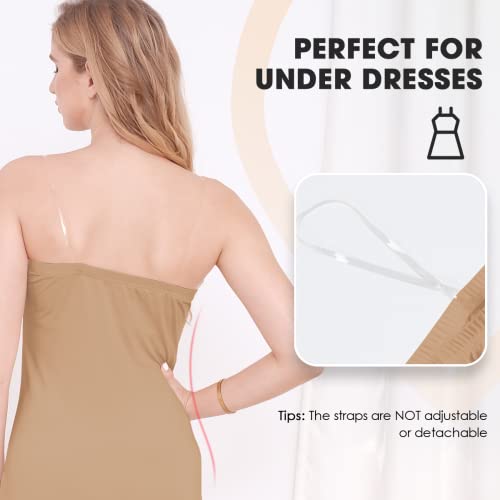 Image of MANCYFIT Strapless Slips for Under Dresses Women Full Slip with Invisible Straps