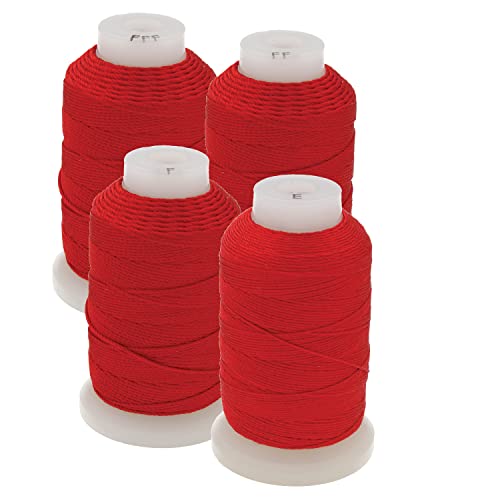 Seda para enilar perlas y cuentas Beadsmith roja en cuatro calibres 2