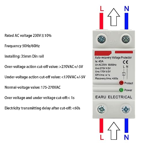 Relais surtension sous tension 230V 63A din rail pour domotique - 2