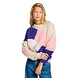 Détails de tricot complexes tout au long : plongez-vous dans les détails complexes qui ornent ce pull aux couleurs contrastées ; chaque point est soigneusement conçu pour ajouter de la texture et de la profondeur, mettant en valeur l'artisanat supérieur et l'attention aux détails ; cette texture ajoutée apporte un élément de sophistication au pull