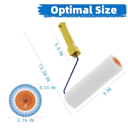 VKE Self Leveling Concrete Tools Spiked Roller, 53in Telescopic Pole by VKE - Used condition - Image 3