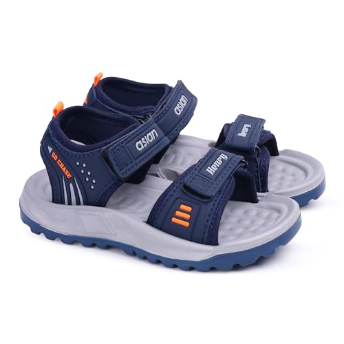 Image of ASIAN Henry-04 Kids Sandals with Dual Velcro Straps | Cushioned Footbed, Lightweight Sole, Open-Toe Casual Outdoor Sandals