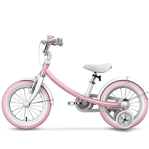 Bicicletas para niños Bicicleta para niños Ciclismo para niños y niñas de 14/16 Pulgadas, Adecuada para niños de 2 a 8 años, Rojo y Rosa (Pink 14in)