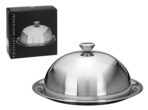 ultimatesalestore Stainless Steel Restaurant Cloche Serving Dish Food Cover Dome With Plate