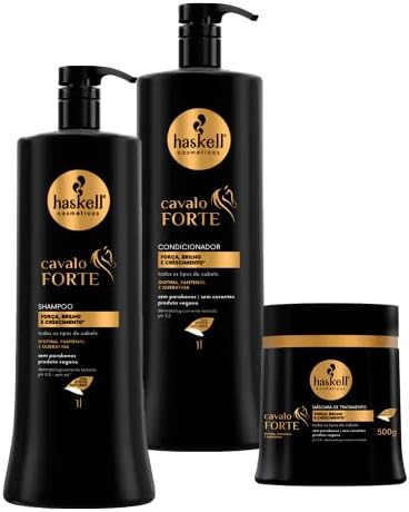 Kit Cavalo Forte Shampoo Condicionador 1l Máscara 500g