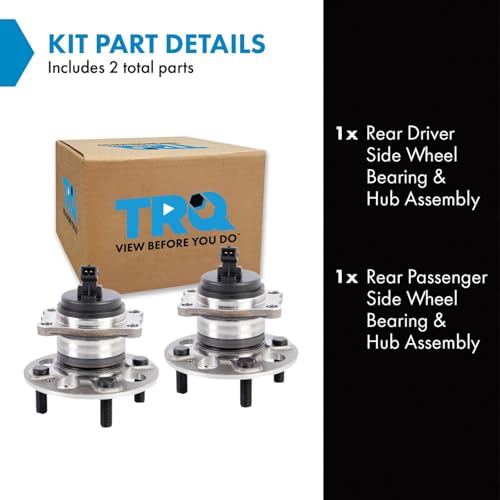 Image of TRQ Rear Left and Right Wheel Bearing and Hub Assembly Set 2 Piece Compatible with 18-20 Hyundai Accent excluding Japan Built Models 21-22 Accent 18-20 Kia Rio excluding Japan Built Models 21 Rio