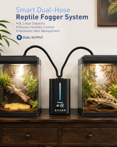 Image of 1.32 Gal / 5L Reptile Fogger Humidifier with Dual Hose, Remote Control, Humidity Sensor & Auto Humidity Control, Terrarium Mister for Reptiles, Amphibians, Plants, Grow Tent & Greenhouse