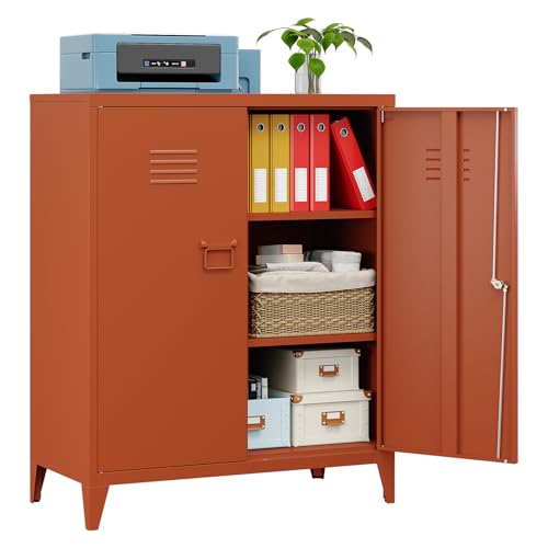 Sightlife Jaune Foncé Armoires de Bureau,Placard Polyvalent, Meuble de Rangement en Acier, Bureau, Maison, école, Cuisine, Garage, Armoire Murale à Outils,...