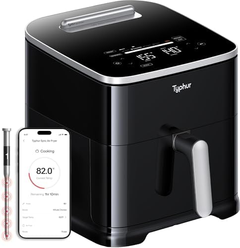 Typhur 8QT Sync Air Fryer with Built-in Wireless Meat Thermometer...